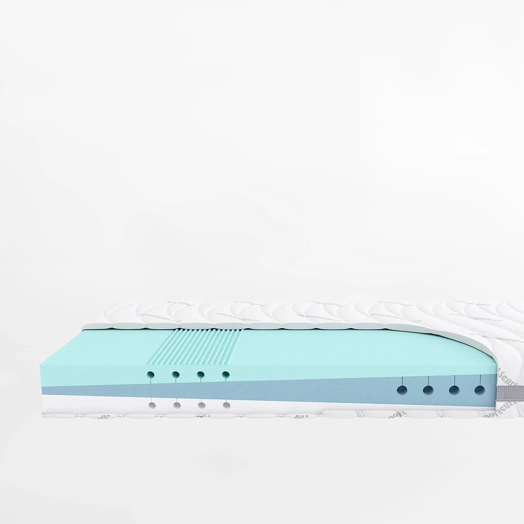 Materac piankowy o twardości H2/H3 z chłodzącym pokrowcem