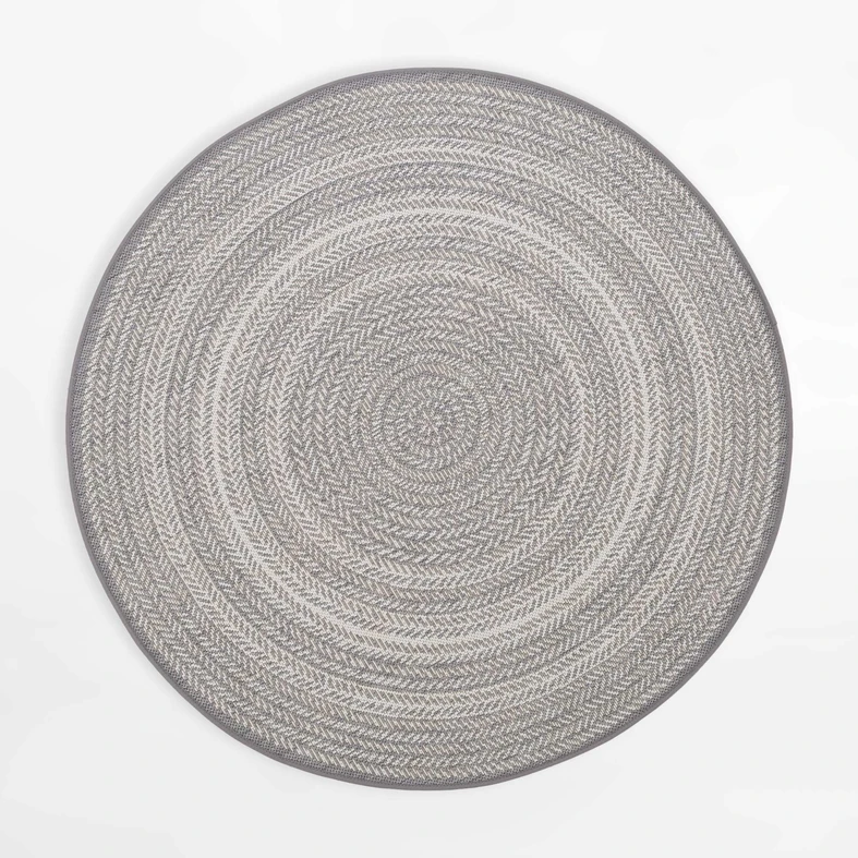 Šedý kulatý boho koberec GINO 120 cm