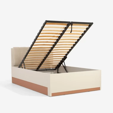 Postel s roštem 120x200 cm písková barva MILLES