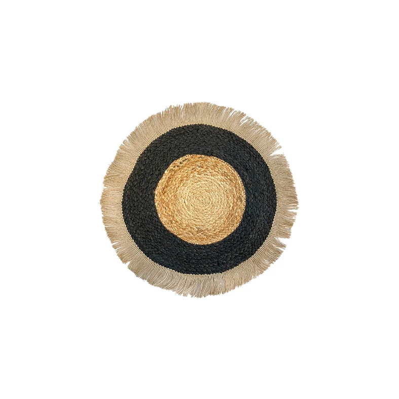 Černo-béžová podložka pod talíře v boho stylu 36 cm