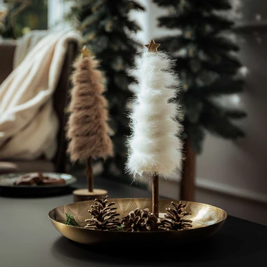 Vánoční dekorace bílo-zlatý STROMEČEK 32,5 cm