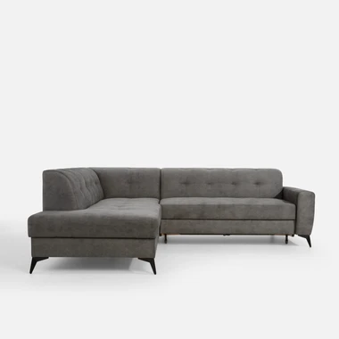 Šedo-béžová rozkládací rohová sedací souprava STORN levá