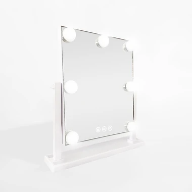 Obdélníkové bílé zrcadlo s LED osvětlením 32x8x35 cm