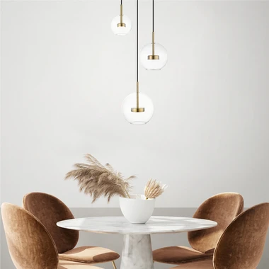 Závěsné LED svítidlo s kruhovou základnou 3 stínidla ENCELADUS zlaté