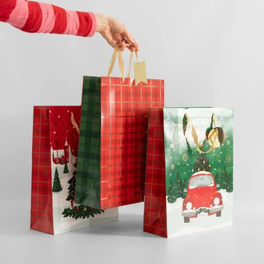 Dárková taška, vánoční, 40 cm, MIX