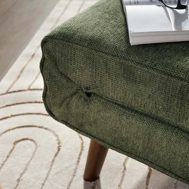 Rozkládací čalouněné křeslo zelené LAVILLA