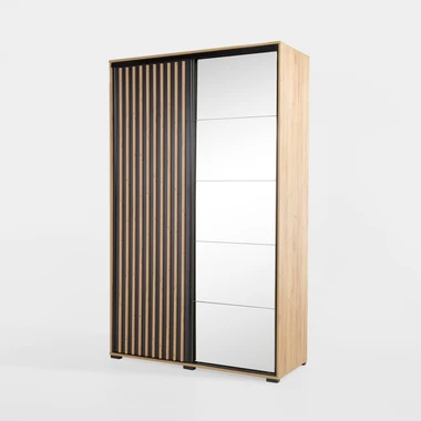 Skříň s posuvnými dveřmi, lamelami a zrcadlem LIMA