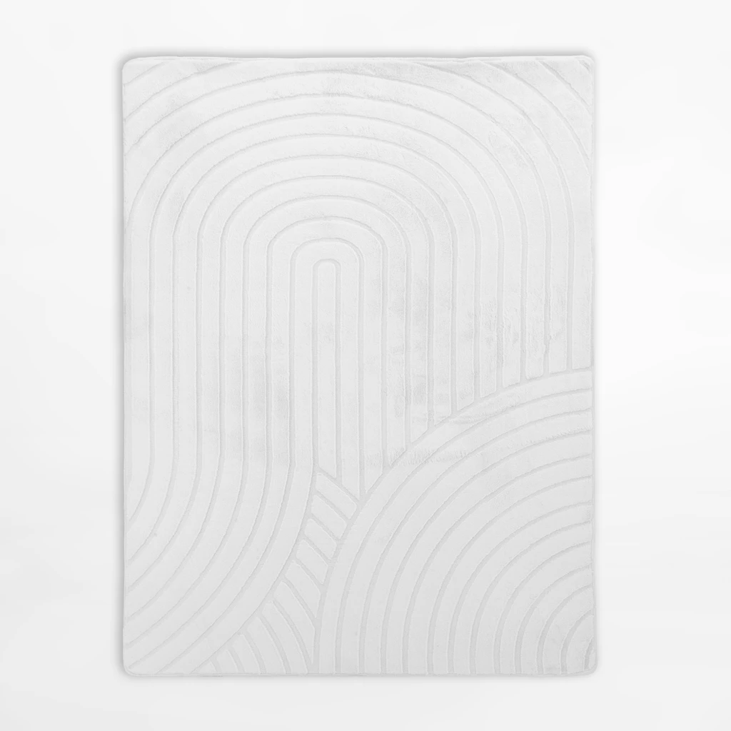 Koberec geometrický MALAGA 3D bílý, 120x160 cm