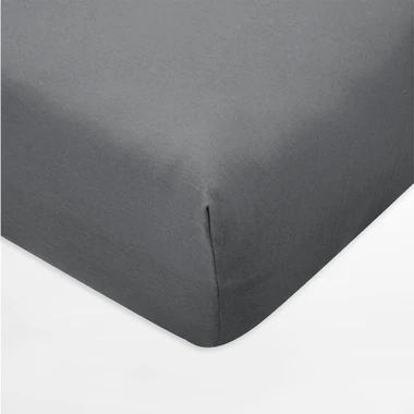 Tmavě šedé jersey prostěradlo s gumou IVETTE 200x220 cm