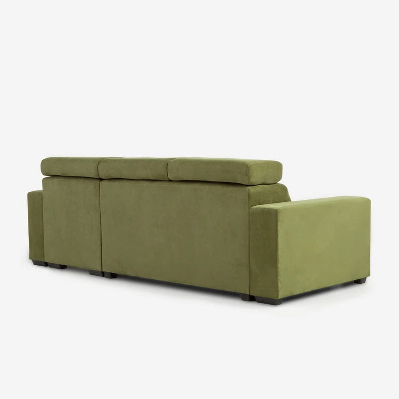 Rozkládací rohová sedací souprava olivově zelená MATRIX univerzální