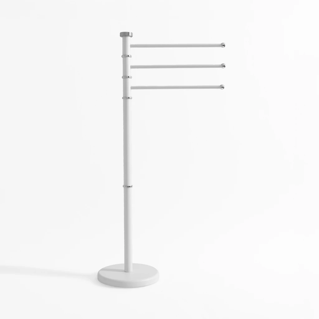 Stojanový věšák na ručníky bílý 90 cm