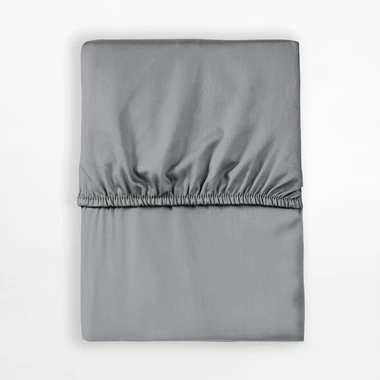 Šedé saténové prostěradlo s gumou PURE 160x200 cm