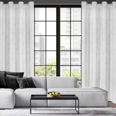 Bílo-stříbrný závěs s průchodkami EMILI 140x250 cm