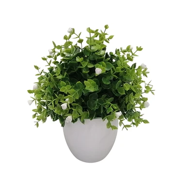 Umělá květina v květináči 30 cm bílá
