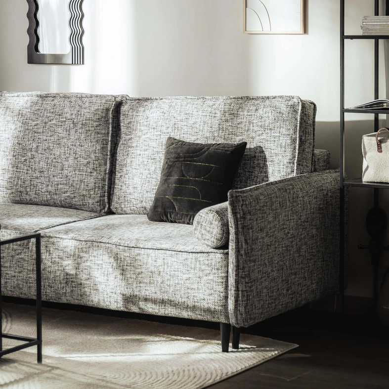 Povlak na polštář CHARLOTTE černý se zlatou nití 45x45 cm