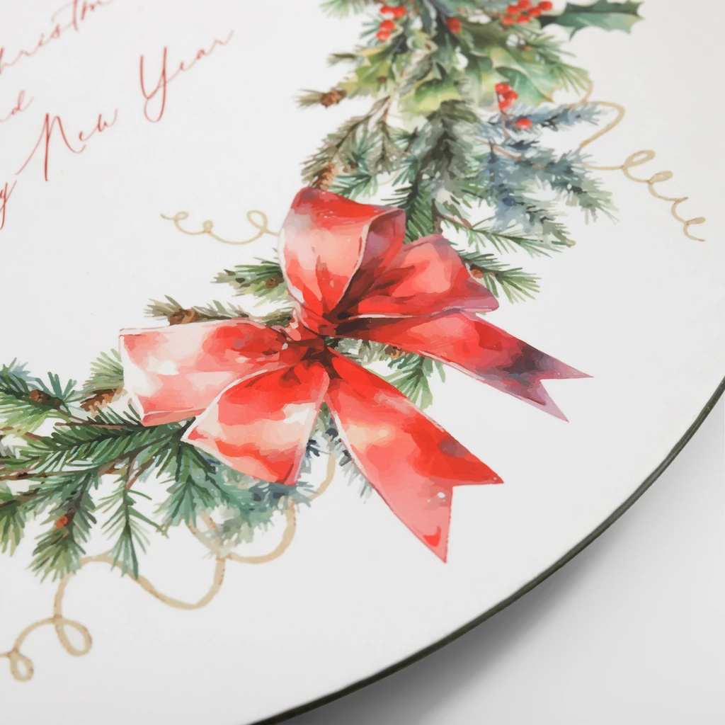 Dekorativní talíř bílý s věncem 33 cm