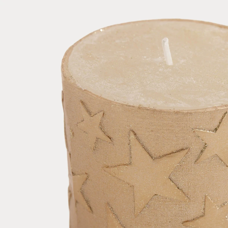 Dekorační svíčka HVĚZDA CHAMPAGNE 6,5x8 cm