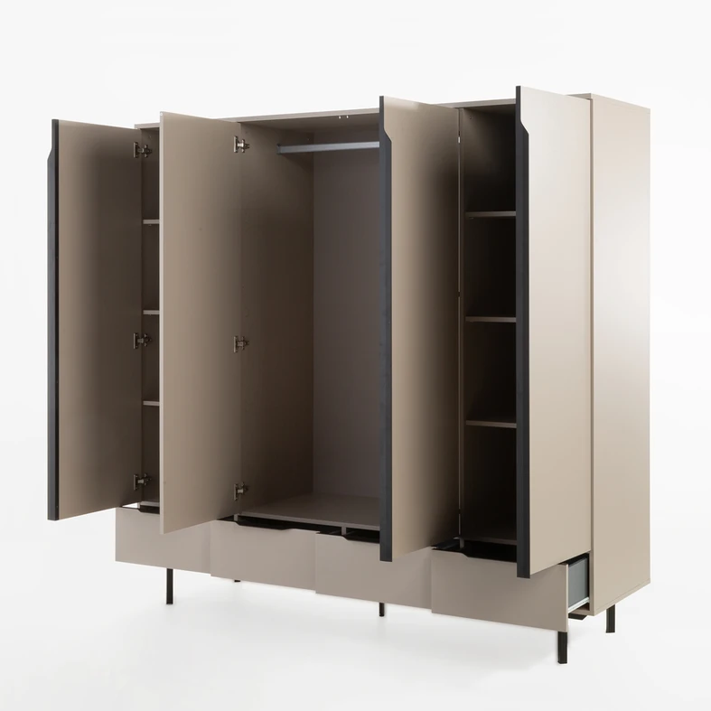 Šatní skříň se zásuvkami cappuccino DAMIEN