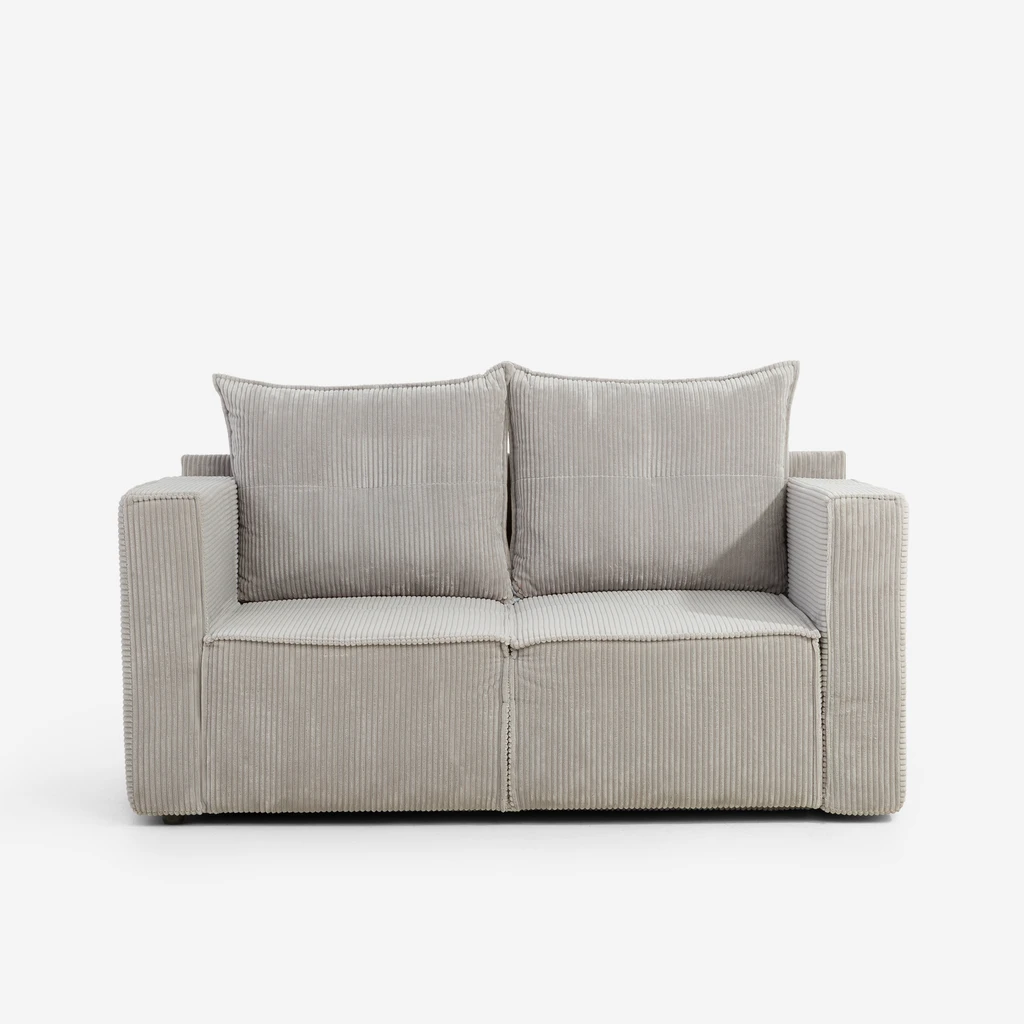 Manšestrová dvoumístná rozkládací pohovka LUSO pravá