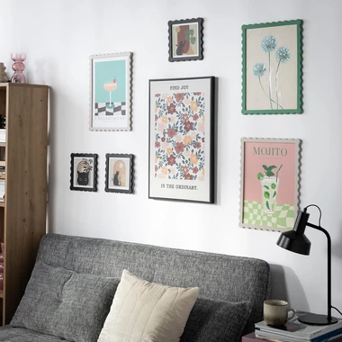 Botanický obraz cibulové květy, béžovo-zelený 30x40 cm