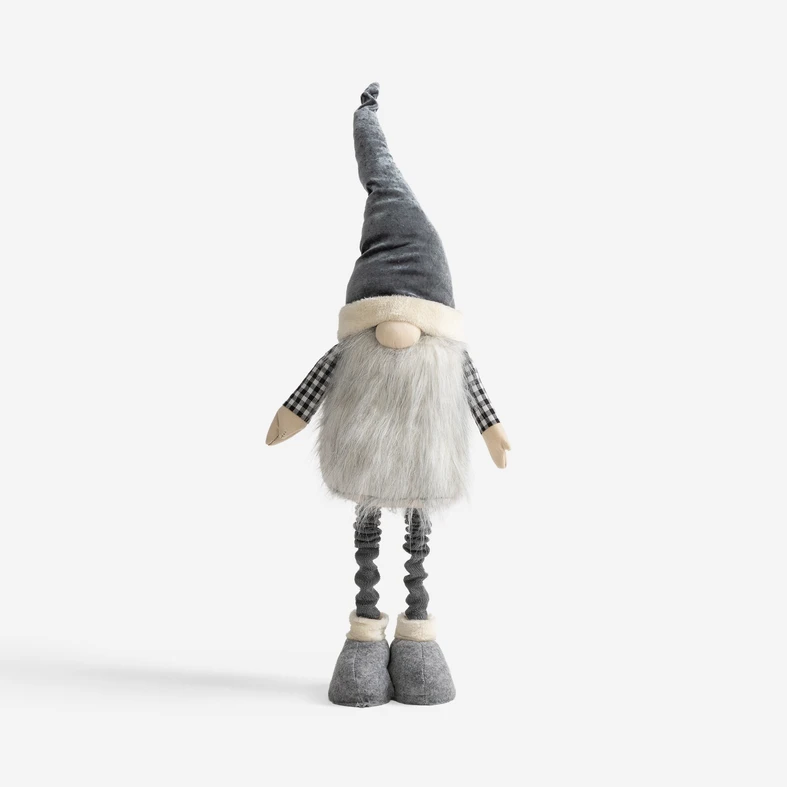 Vánoční dekorativní skřítek šedý 85-125 cm