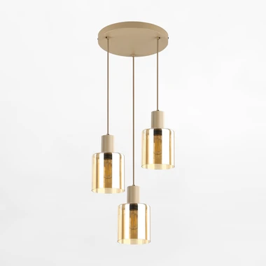 Závěsné svítidlo s kruhovou základnou SIERRA SABIA III světle hnědé