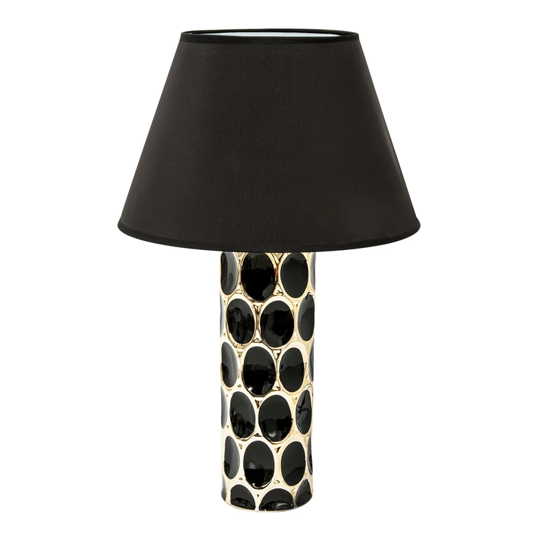 Stolní lampa keramická černo-zlatá 55 cm