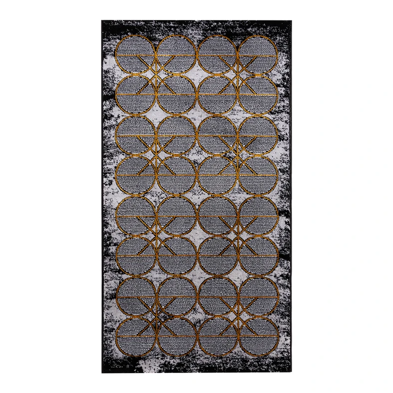 Koberec se zlatým kruhovým vzorem GRANDE 80 x 150 cm