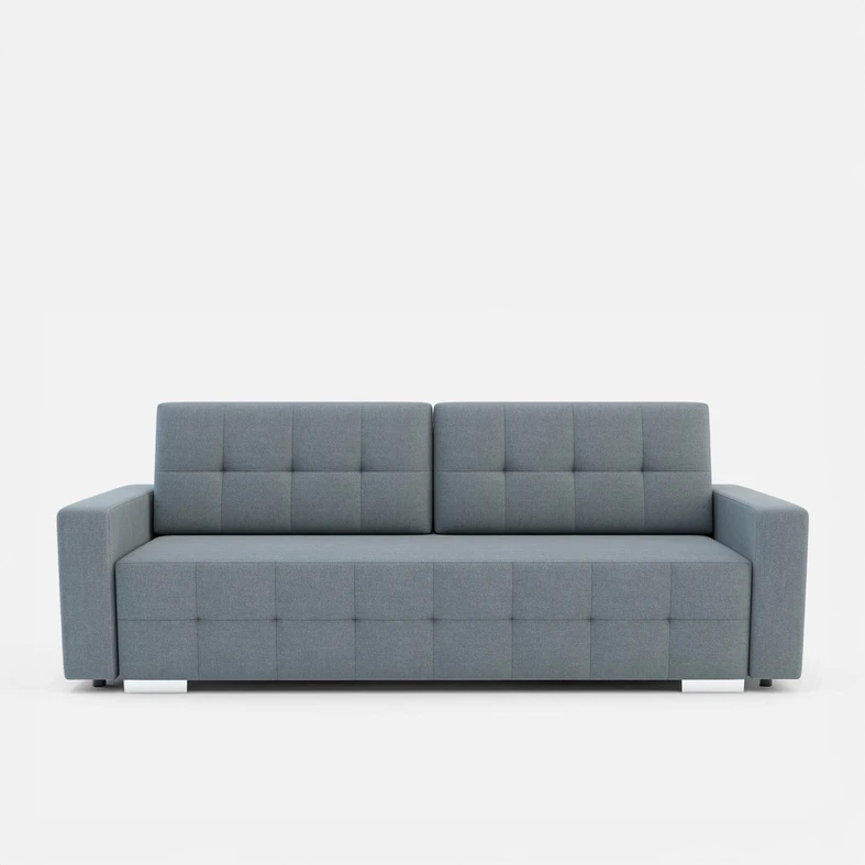 Sofa rozkładana z pikowaniem szara LILA