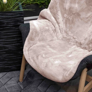 Béžový koberec z umělé kožešiny RABBIT 60x90 cm