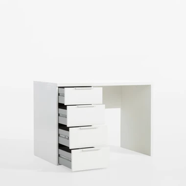 Bílý lesklý psací stůl se zásuvkami ESPRESSO