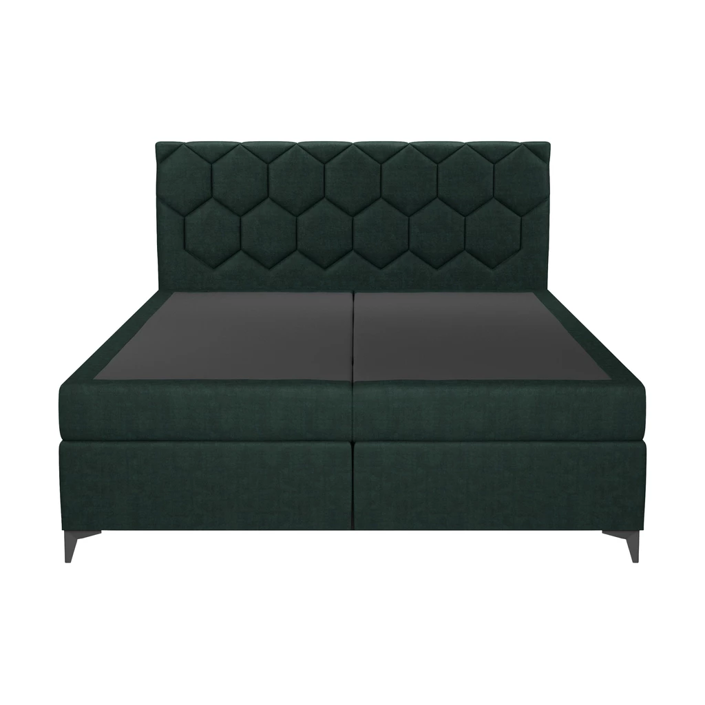 Postel boxspring s úložným prostorem zelená MEGAN PU 140x200 cm