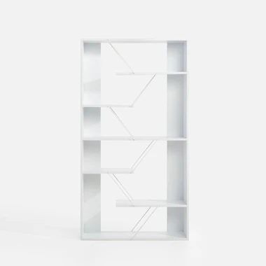 Bílý regál do obývacího pokoje LAMIGO