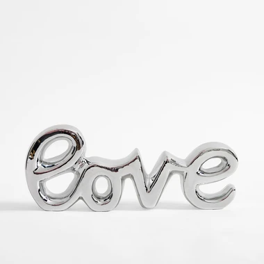 Ozdobný stříbrný nápis LOVE 29x11,4 cm