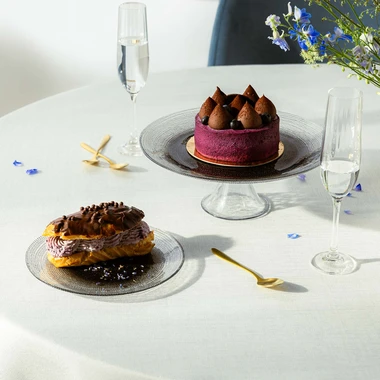 Skleněný talíř ombre 21 cm