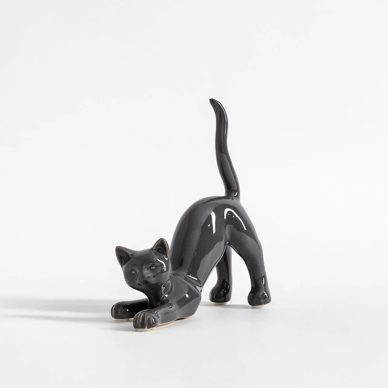 Figurka dekoracyjna KOT szary