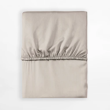 Béžové saténové prostěradlo s gumou PURE 140x200 cm