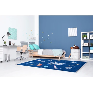 Modrý tištěný koberec SPAC PETRA 80x140 cm