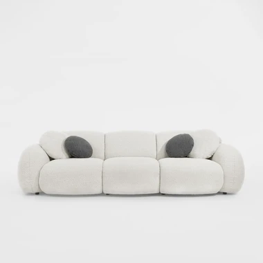 Pohovka s polštáři GLOBE krémově šedá