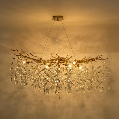 Zlaté závěsné glamour svítidlo CINDY 100 cm