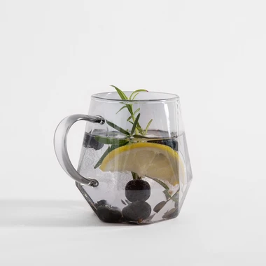 Skleněný hrnek 260 ml šedý