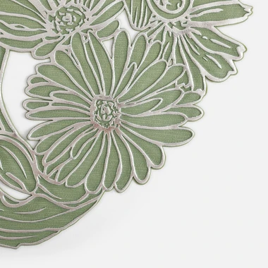 Kulaté prostírání zeleno-stříbrné 38 cm