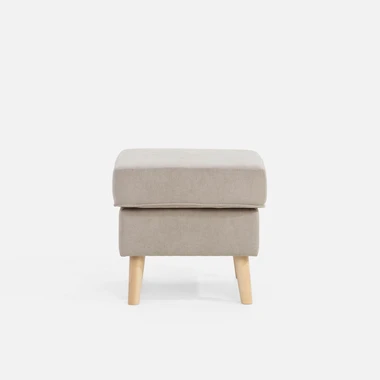 Světle šedý čalouněný taburet LINCOLN