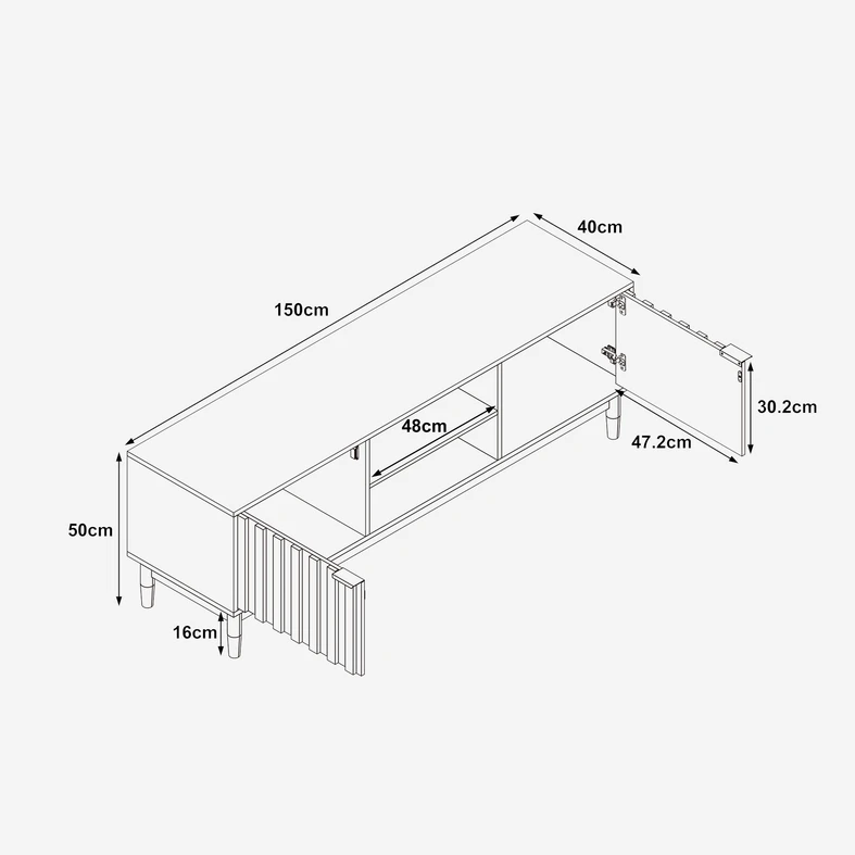Rysunek techniczny z podanymi wybranymi wymiarami