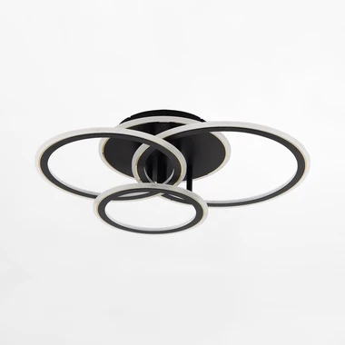 Černo-zlaté LED stropní svítidlo LUNAR s dálkovým ovládáním