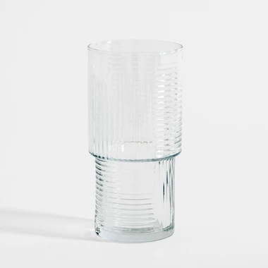 Vysoká drážkovaná sklenice 400 ml