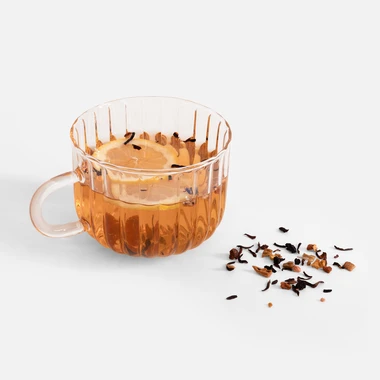 Drážkovaný skleněný hrnek 350 ml