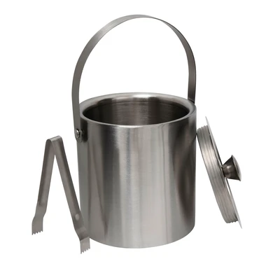 Kovový kbelík na led s kleštěmi