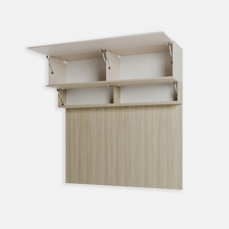 Otwarte szafki z widocznym wnętrzem