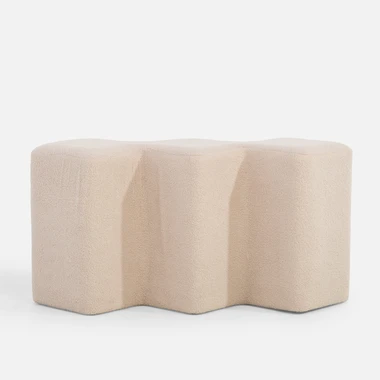 Krémový boucle taburet INTOPP